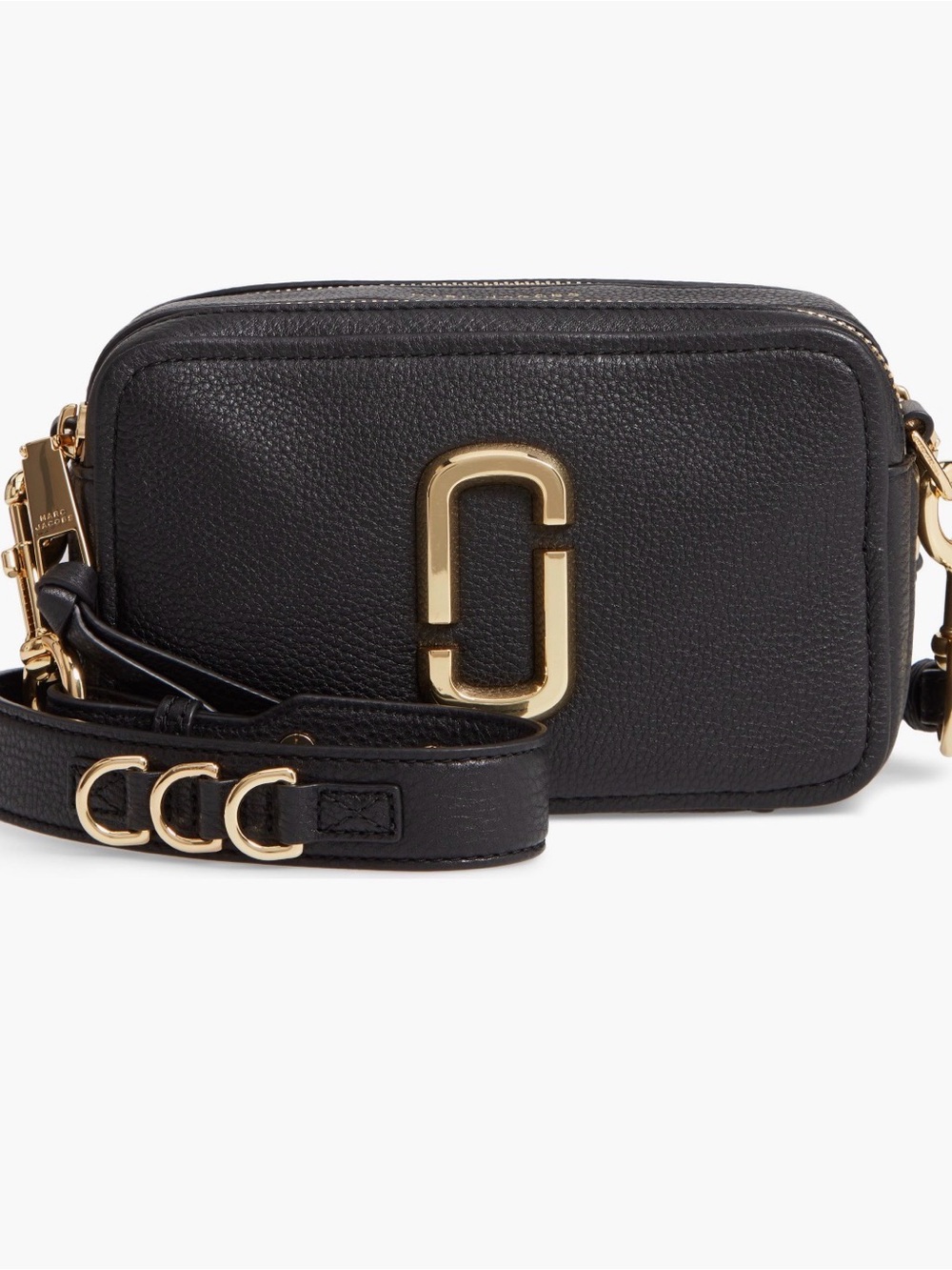Marc Jacobs Black Pebbled Leather Softshot Camera Bag